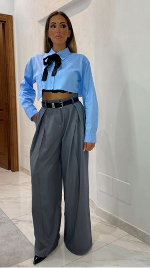 Immagine di CAMICIA CON FIOCCO CELESTE